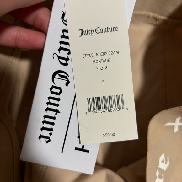 NWT Kittenish X Juicy Couture 7" Bike Shorts Beige Stretchy Knit- Size Small - Picture 7 of 7